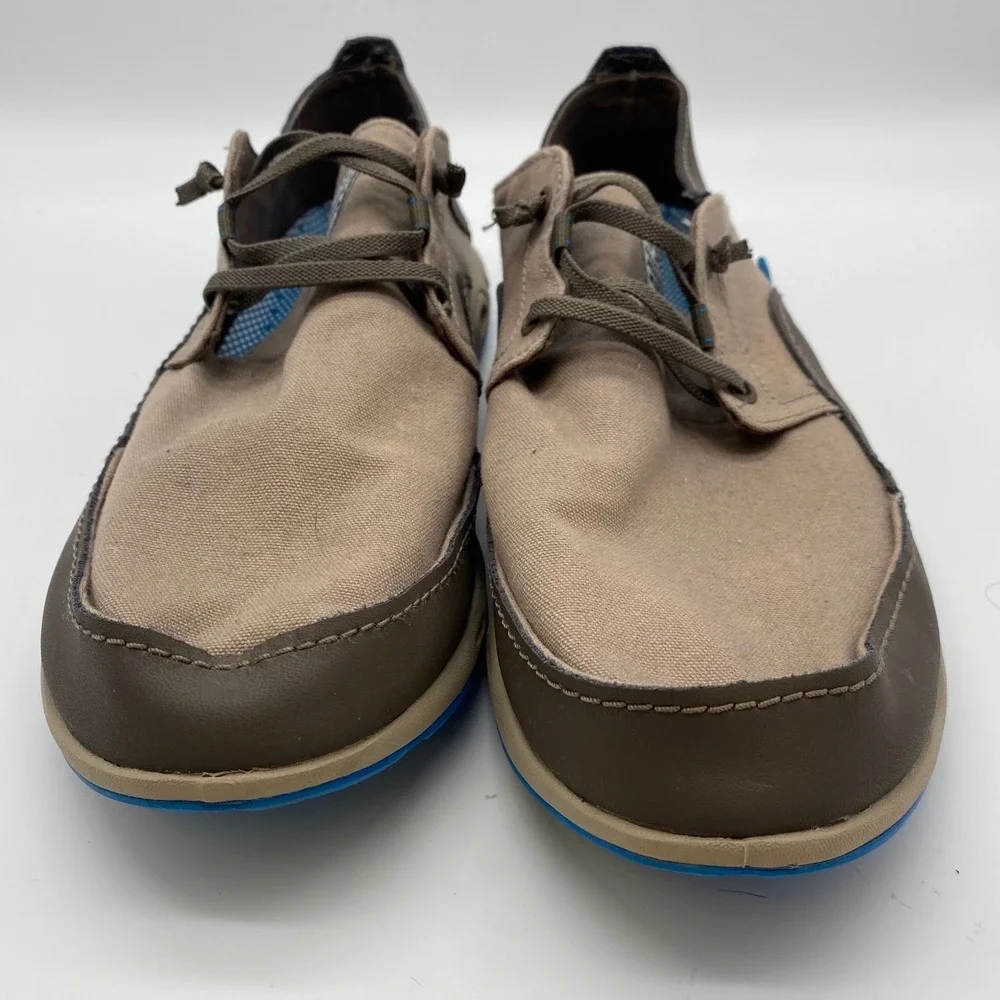 Columbia Bahama Vent PFG Boat Shoes Mens 13 Wide Brown Canvas Leather BI4676-006